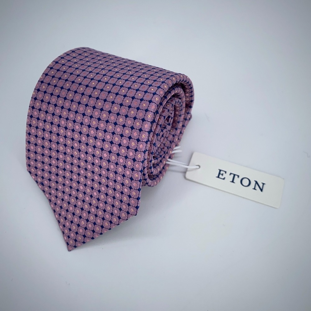 Eton Tie Mens One Size Multi Patterned Silk Classic Fit Necktie England Made NWT